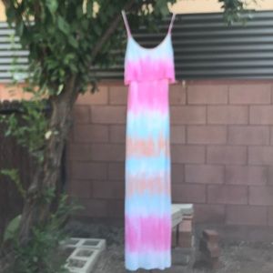Mona B muti-color maxi dress w/adjustable straps